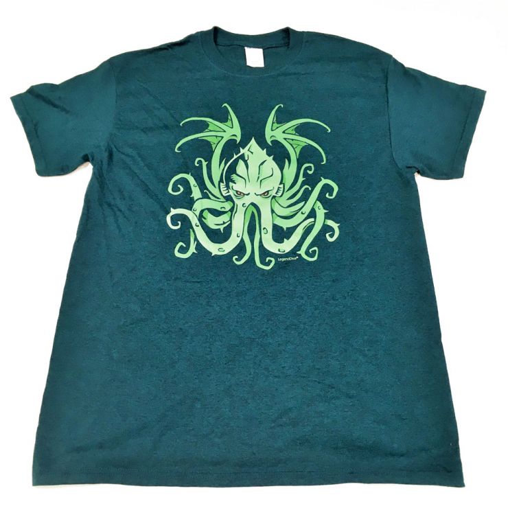 Cthulhu Depths of R'lyeh teal green tee shirt